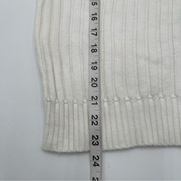 Lauren Ralph Lauren WhiteCotton Ribbed Button-Neck Sweater Womens XL Preppy - Picture 12 of 12